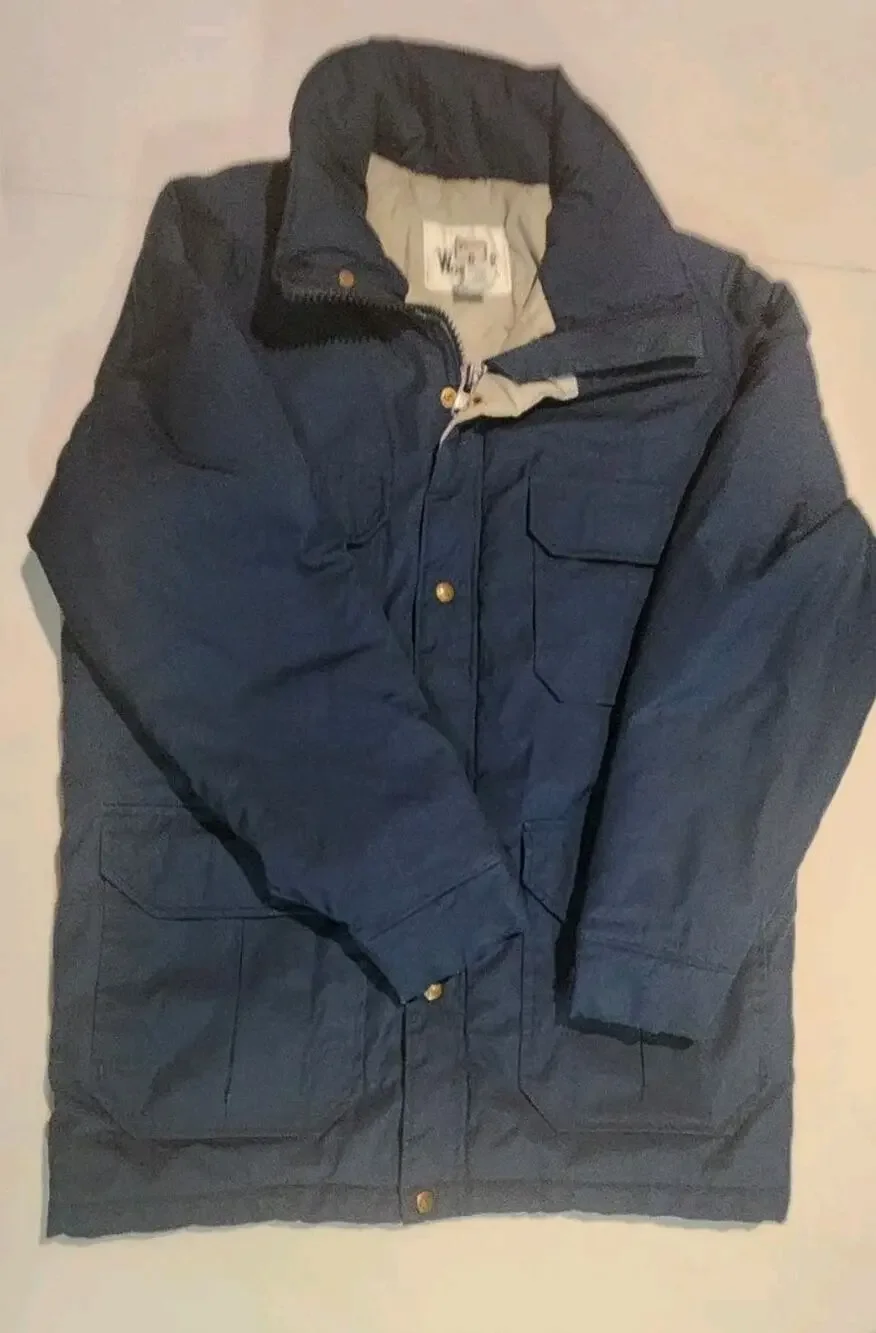 Vtg Woolrich 5 Pocket Parka Coat Jacket Mens M Blue Made In USA